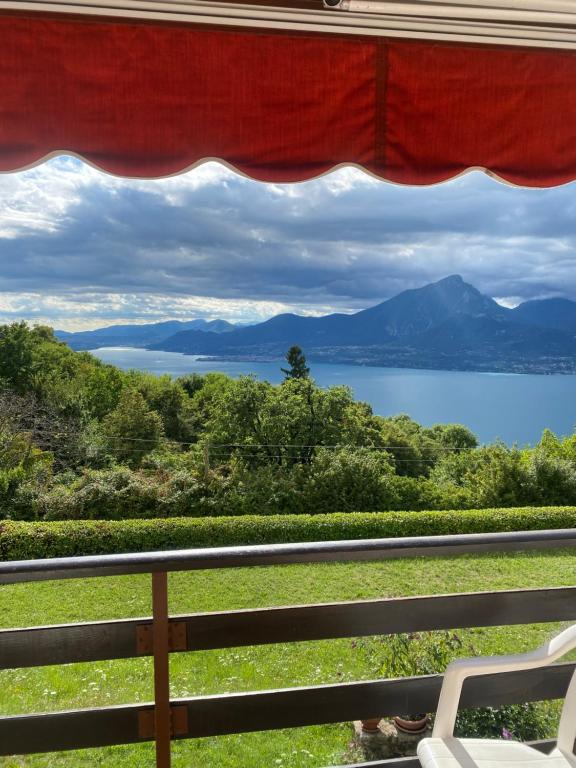 a view of a lake from a window at VISTA BELLA am Gardasee in San Zeno di Montagna