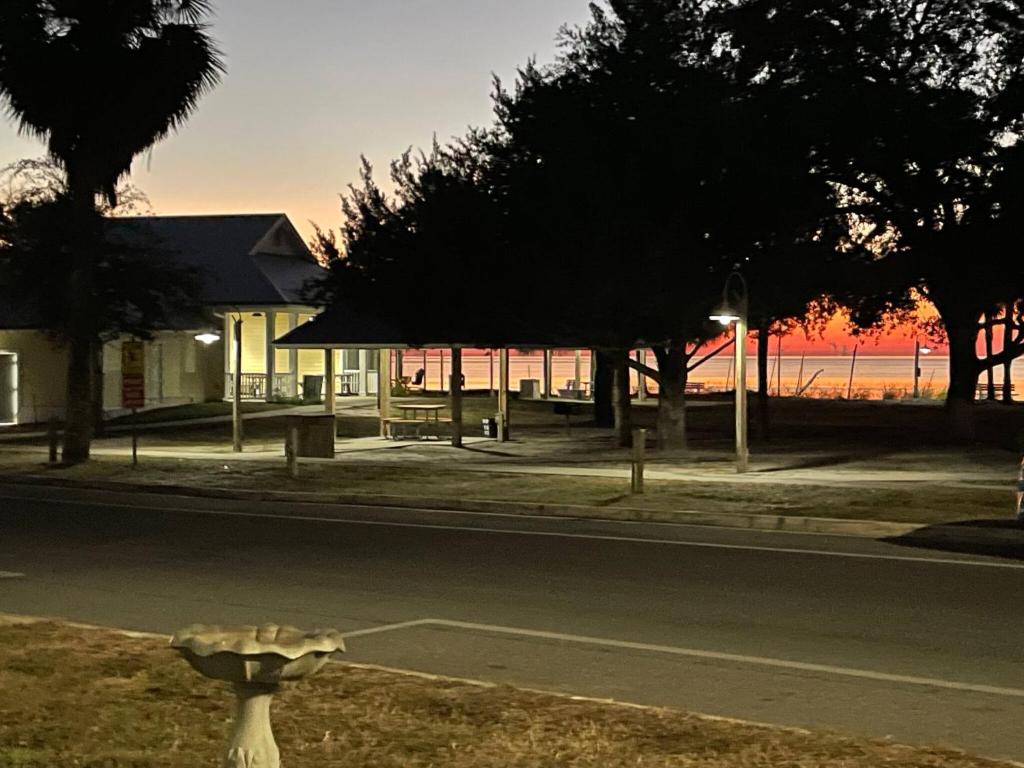 a street with a building on the side of the road at Cedar Key Island Condo 228 in Cedar Key