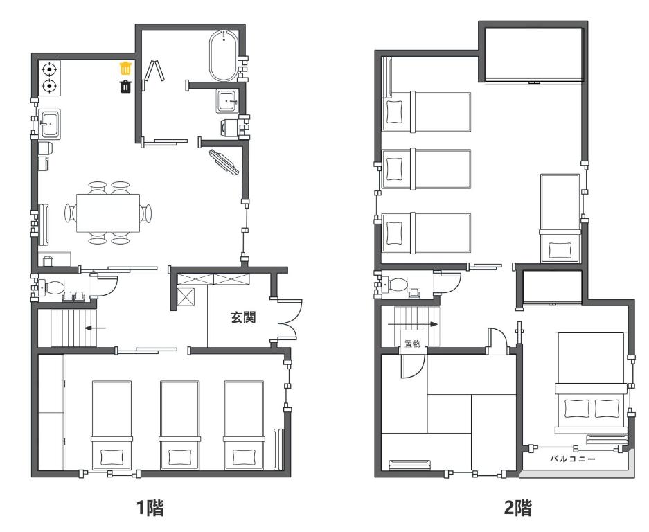 Majutuskoha Tazuno-Nakano korruse plaan