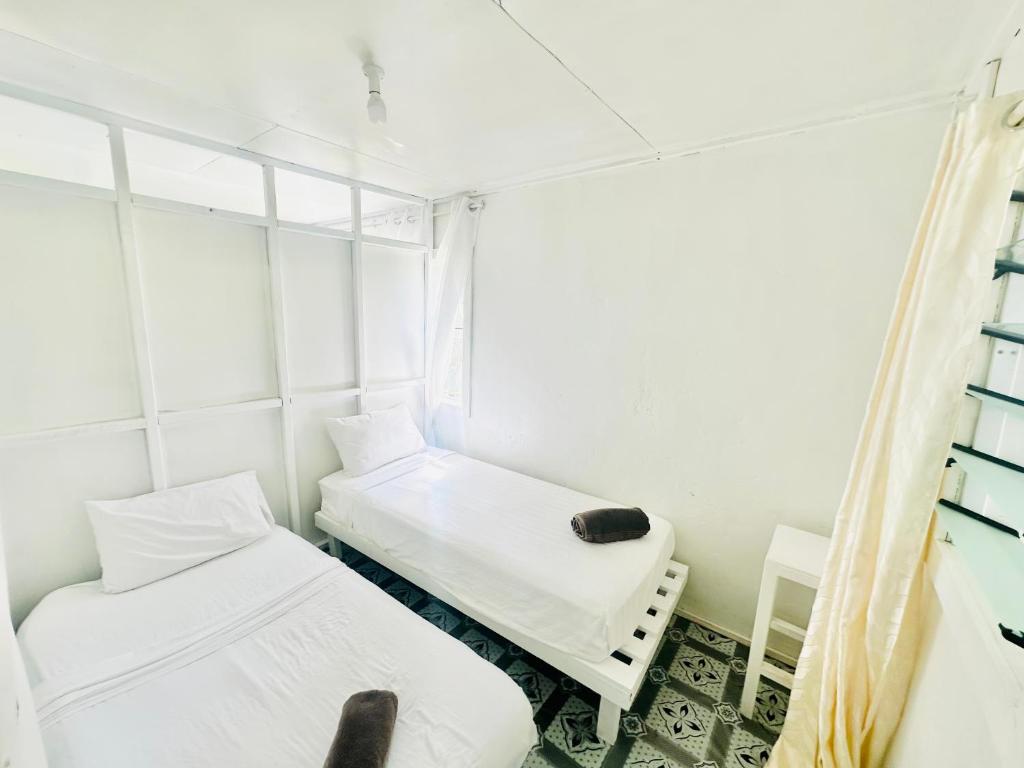 Voodi või voodid majutusasutuse Tonga Airport Cottage - Private Twin Room toas