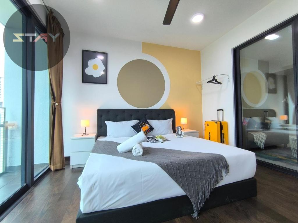 Ένα ή περισσότερα κρεβάτια σε δωμάτιο στο Almas Couple Cozy Studio Netflix 100mbps! By STAY