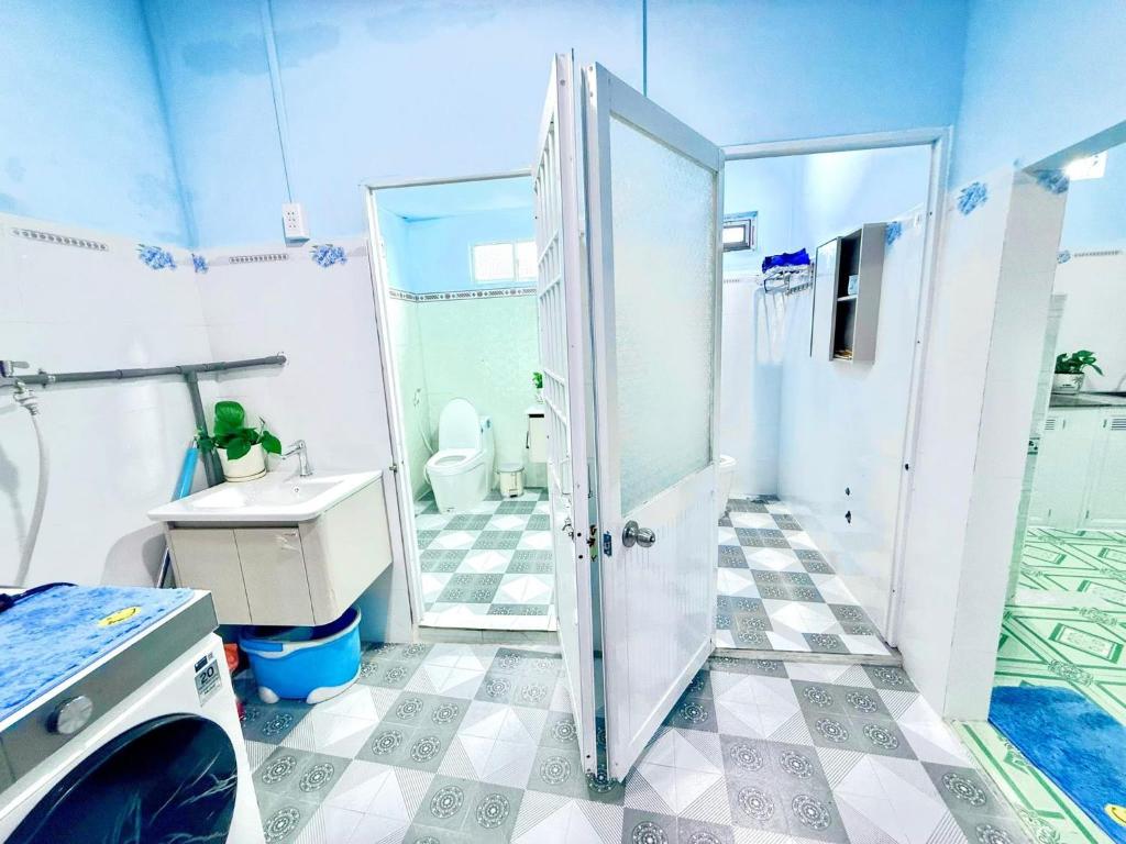 Koupelna v ubytování Nhà xanh Homestay