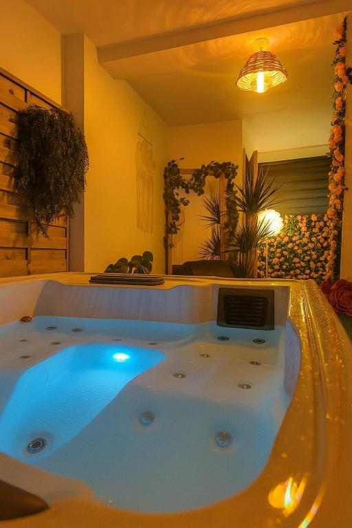 a large bath tub in a room with at Escapade Secrète in Obernai