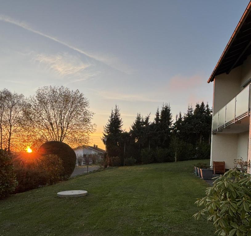 a frisbee in the yard of a house at Erholung im Westerwald ! in Hachenburg