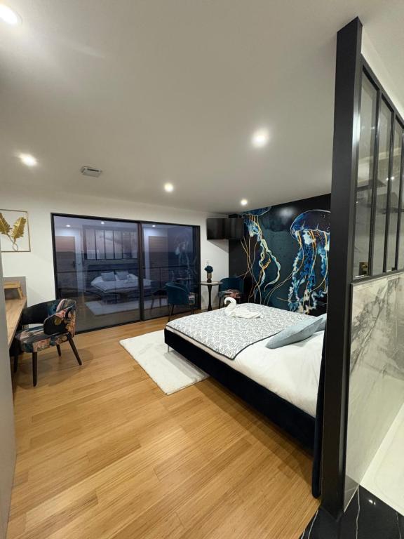 Ένα ή περισσότερα κρεβάτια σε δωμάτιο στο Villa Mia Casa