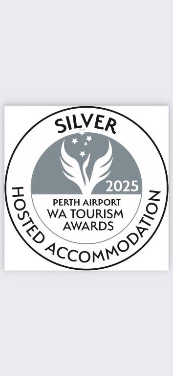 a label for a spa with a swan in the middle at Dingup House in Manjimup