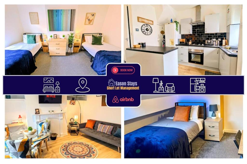 Voodi või voodid majutusasutuse 2 BR House By Eason Stays Short Term Rental Leeds With Free Parking Near Burley Park toas