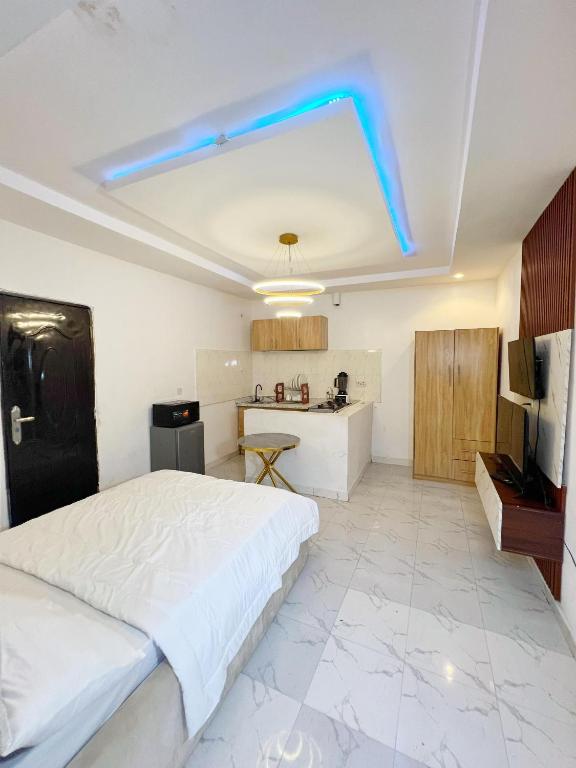 Postelja oz. postelje v sobi nastanitve Leeds 1 Apartment