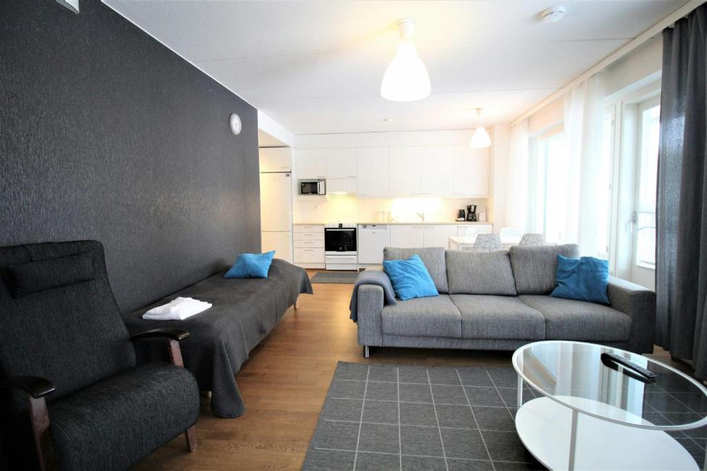 Η κουζίνα ή μικρή κουζίνα στο Convenient Apartment for 5 with Sauna