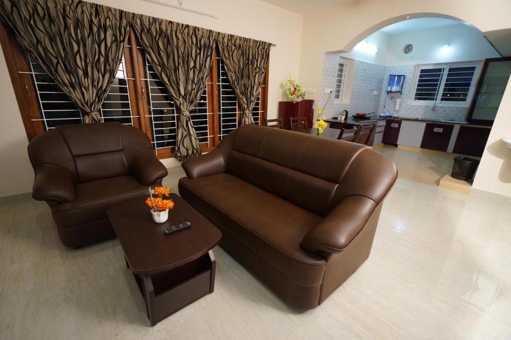 Posezení v ubytování Krishna Vibe Service Apartment