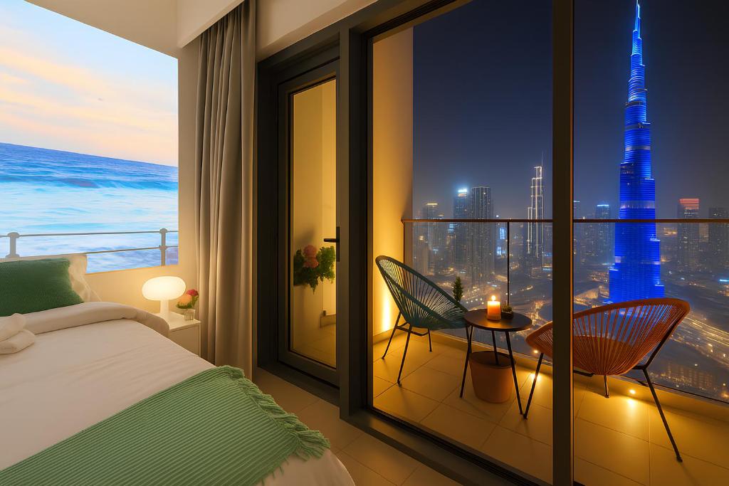 Postel nebo postele na pokoji v ubytování Burj Khalifa View - Burj royale - Downtown - DUBAI 3BR