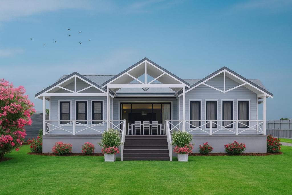 a rendering of a house with a lawn at Peaceful Homestead Getaway - BBQ, Backyard & Farm Life in Toronto