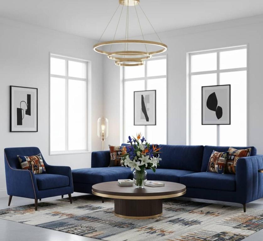 Χώρος καθιστικού στο Stylish Apartment with 2 bedroom & relaxation space