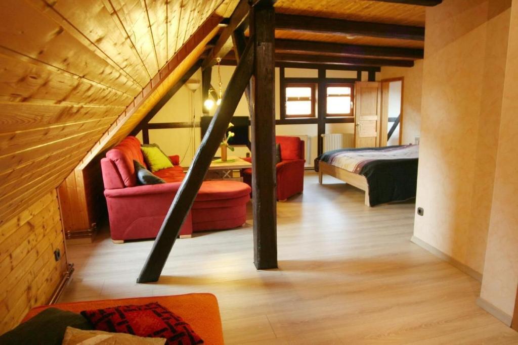 Posezení v ubytování Wohnung In Ilfeld Mit Grill