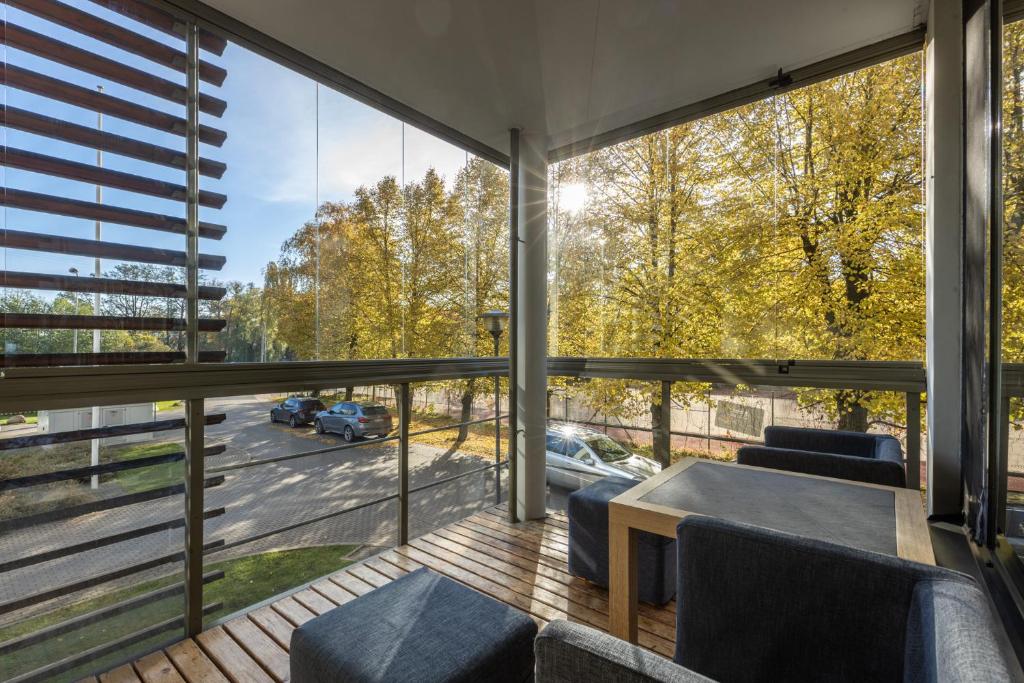 a glass house with a view at Elite centre, free parking, ultra-desirable 1 of 1, lux view in Rīga
