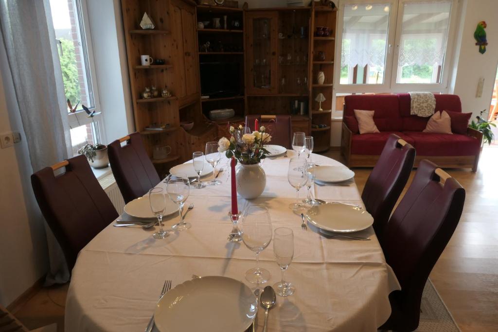 Posezení v ubytování Ferienhaus in der Trift