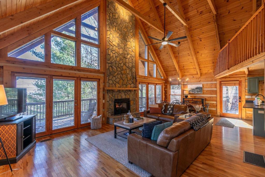 Posezení v ubytování Happy Trees Cabin