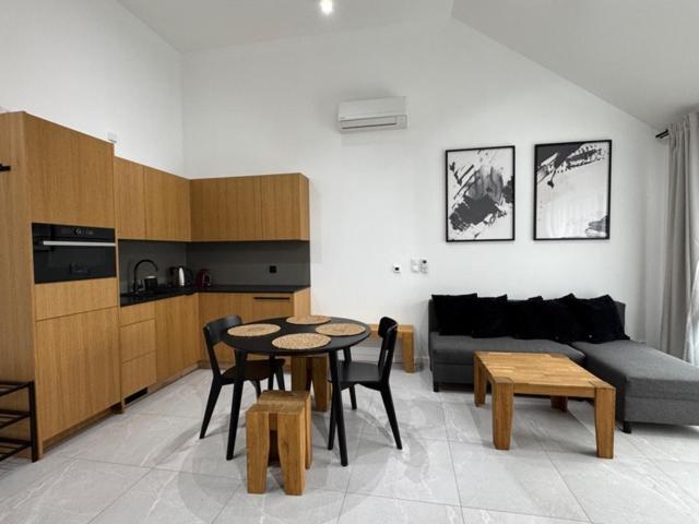 Köök või kööginurk majutusasutuses Apartament Amber Sky Jantar Resort by TriApart - dwa miejsca parkingowe