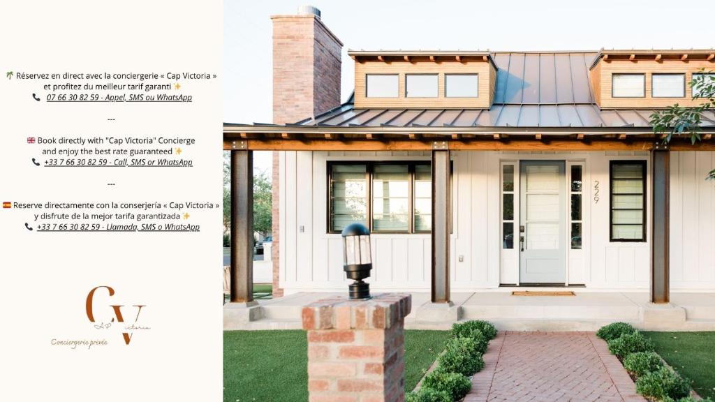 a rendering of a house with a front porch at Le Charme des Barcarelles in Le Barcarès