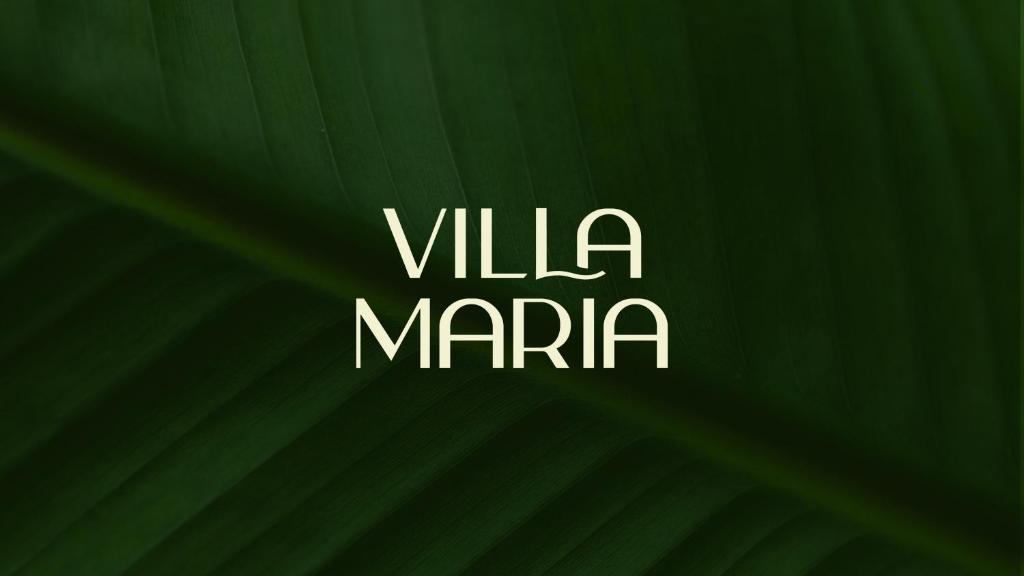 a close up of a green leaf with the words villa maria at Villa Maria - Serra Grande in Uruçuca