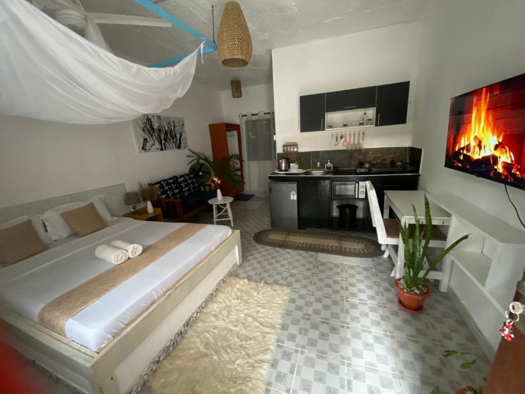 Kuchyň nebo kuchyňský kout v ubytování Marieella homes