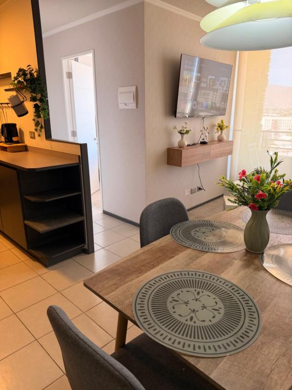 Posezení v ubytování Departamento con vista privilegiada de la ciudad