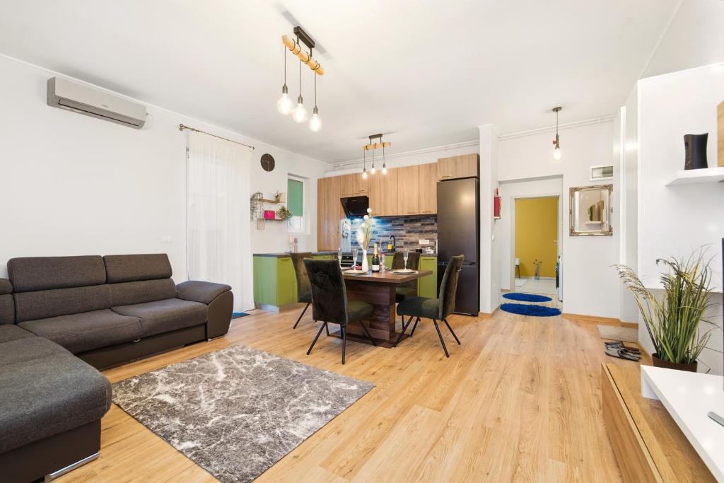 Kuchyň nebo kuchyňský kout v ubytování Apartament Luna