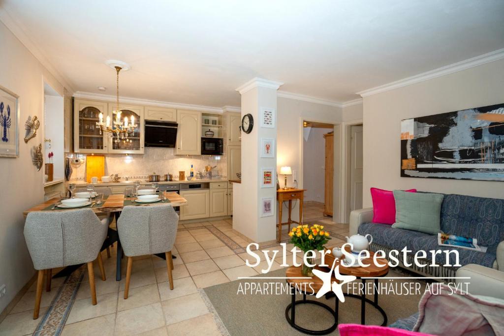 Η κουζίνα ή μικρή κουζίνα στο Sylter Seestern App Wattglück