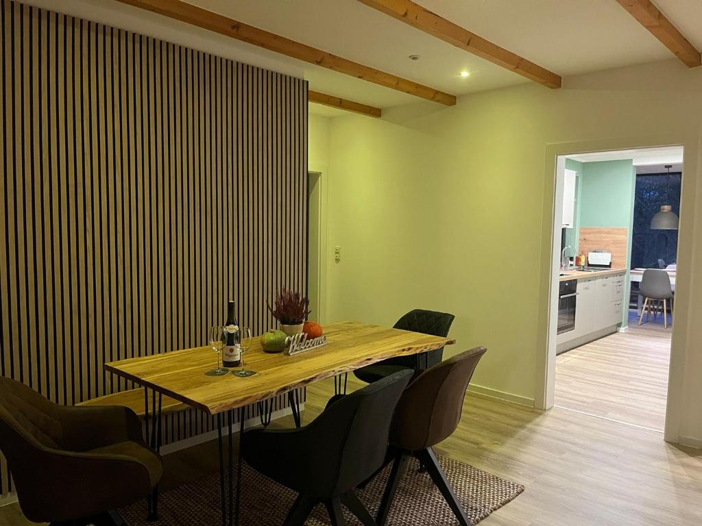 Kuchyň nebo kuchyňský kout v ubytování Gemütliche Heidschnucke