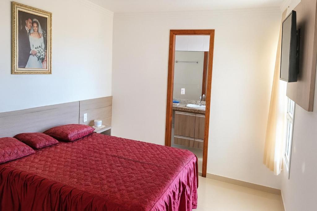 Postel nebo postele na pokoji v ubytování Vista para as Montanhas