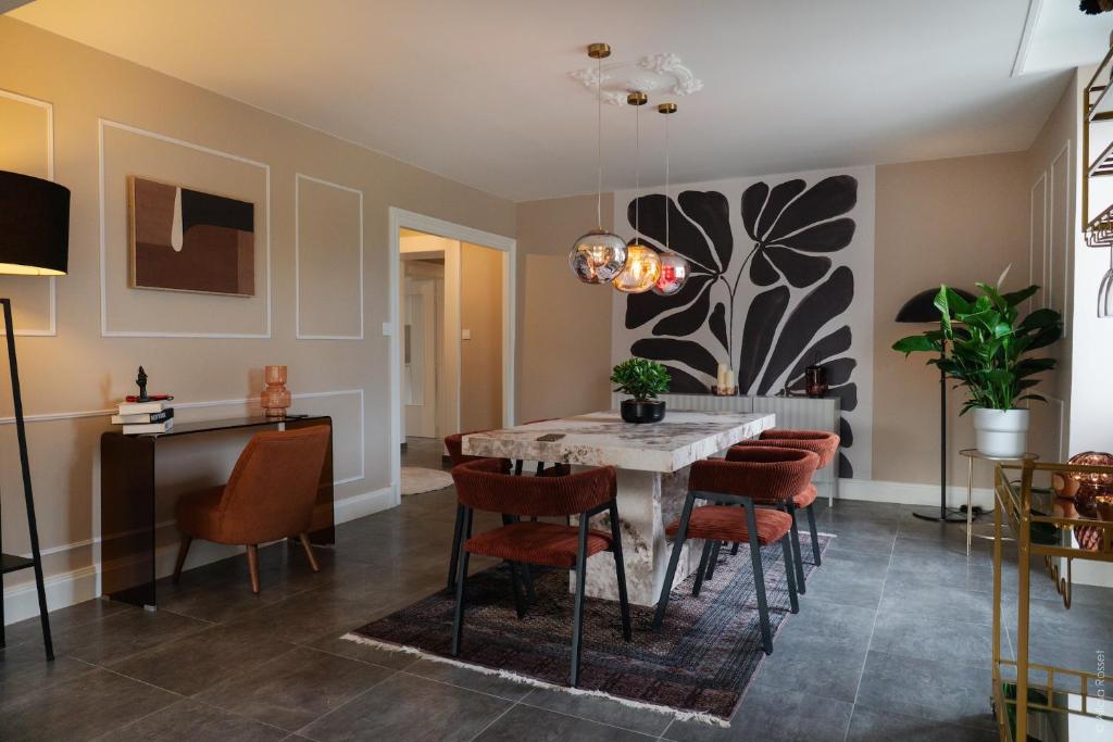 Χώρος καθιστικού στο Les Loges de Brou