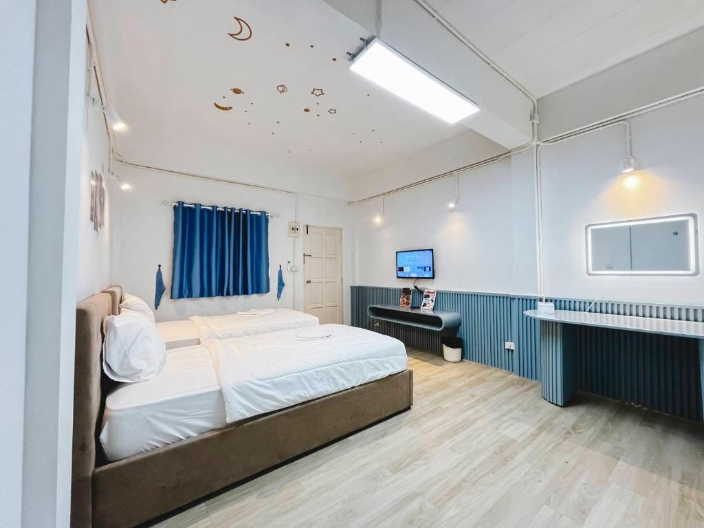 Postel nebo postele na pokoji v ubytování Amphawahorsefarm