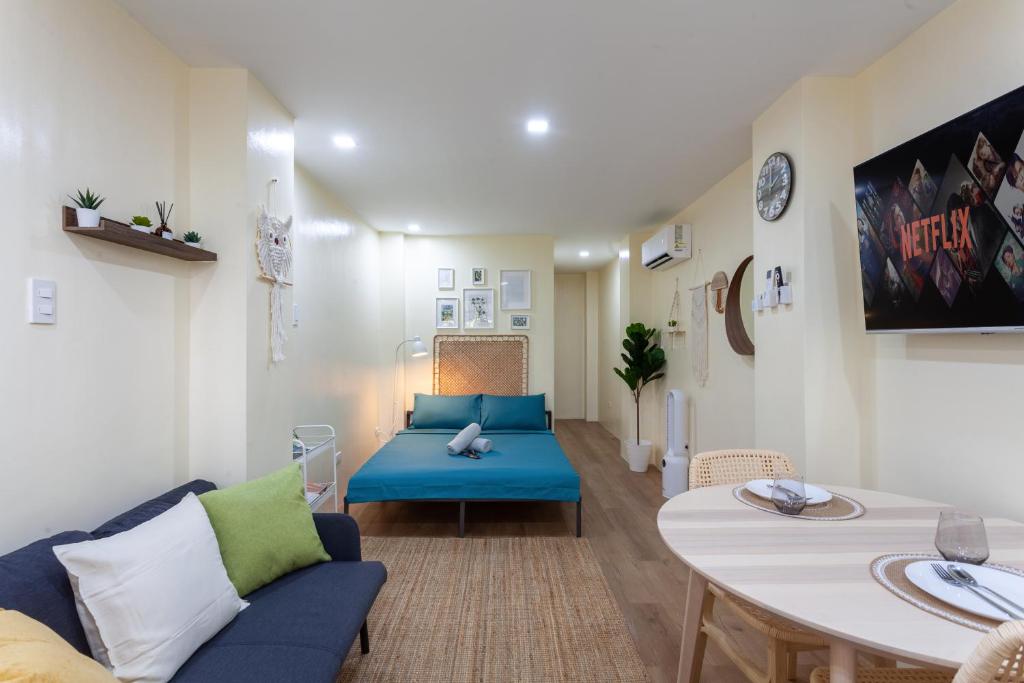 Χώρος καθιστικού στο Aesthetic Boho Studio Near Maginhawa & UP