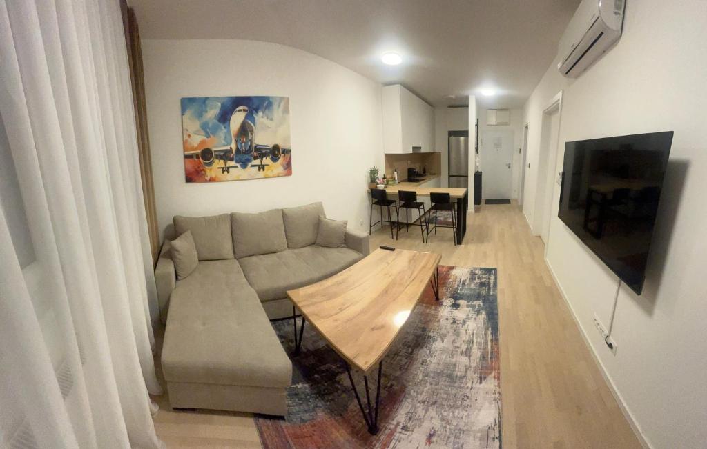 Μια τηλεόραση ή/και κέντρο ψυχαγωγίας στο Nearport Apartment