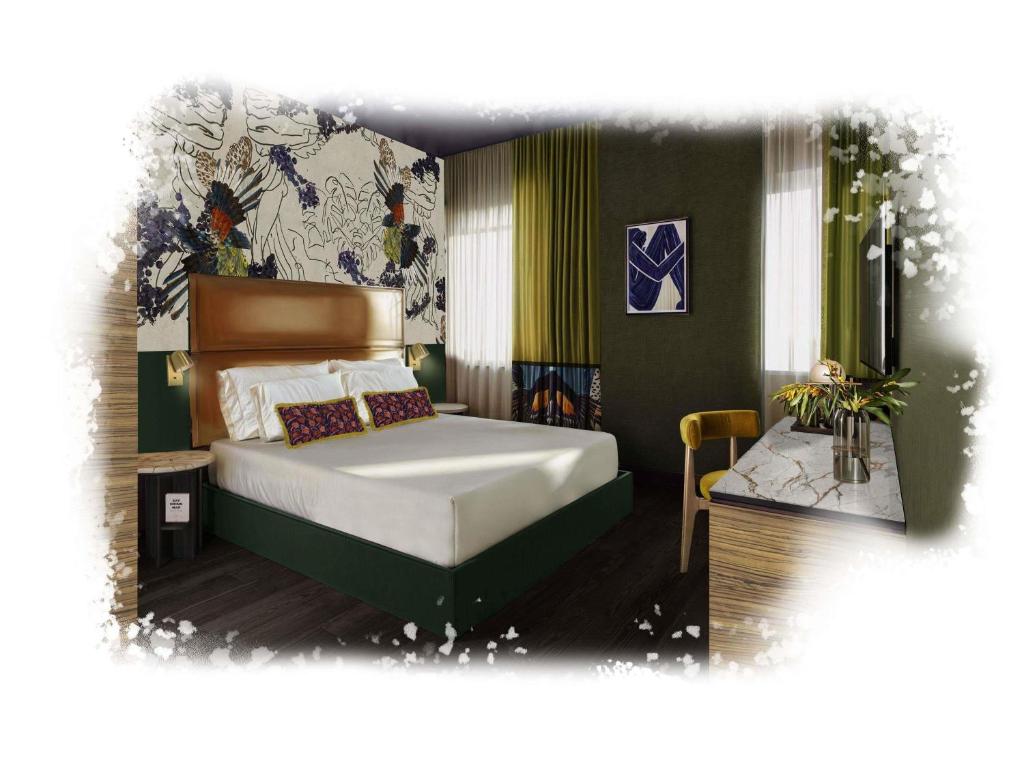 Una cama o camas en una habitación de Mercure Roma Centro Saint John