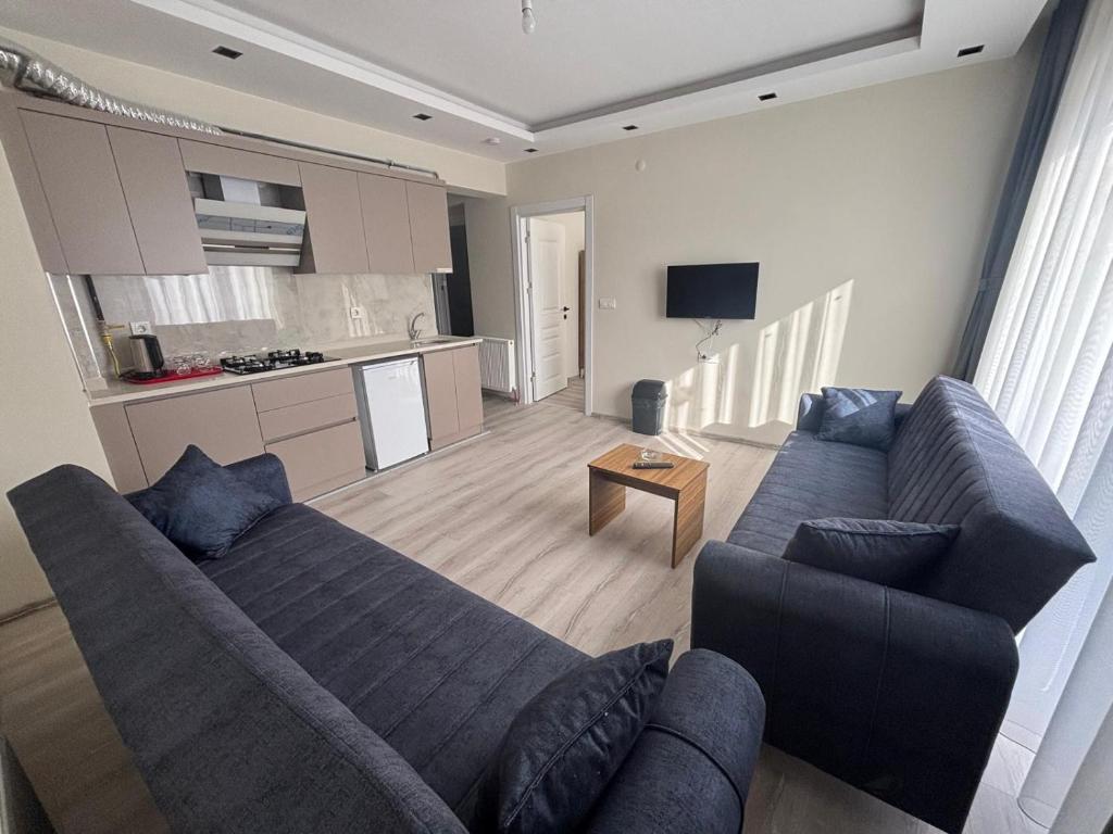 Kuchyň nebo kuchyňský kout v ubytování Bolu Tabaklar suit