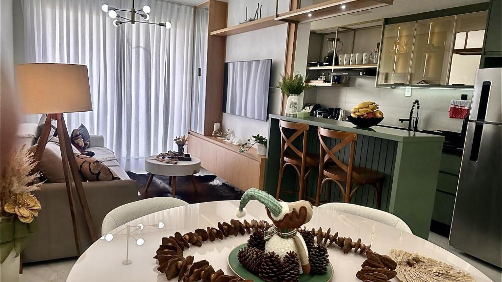 Una cocina o cocineta en Alto Padrão e Tranquilidade no Litorial Norte