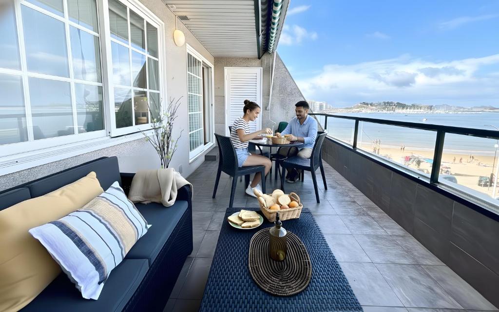 Balkón nebo terasa v ubytování Apto Holibai Luceira Baiona, Galicia Vacaciones para Parejas o Familia