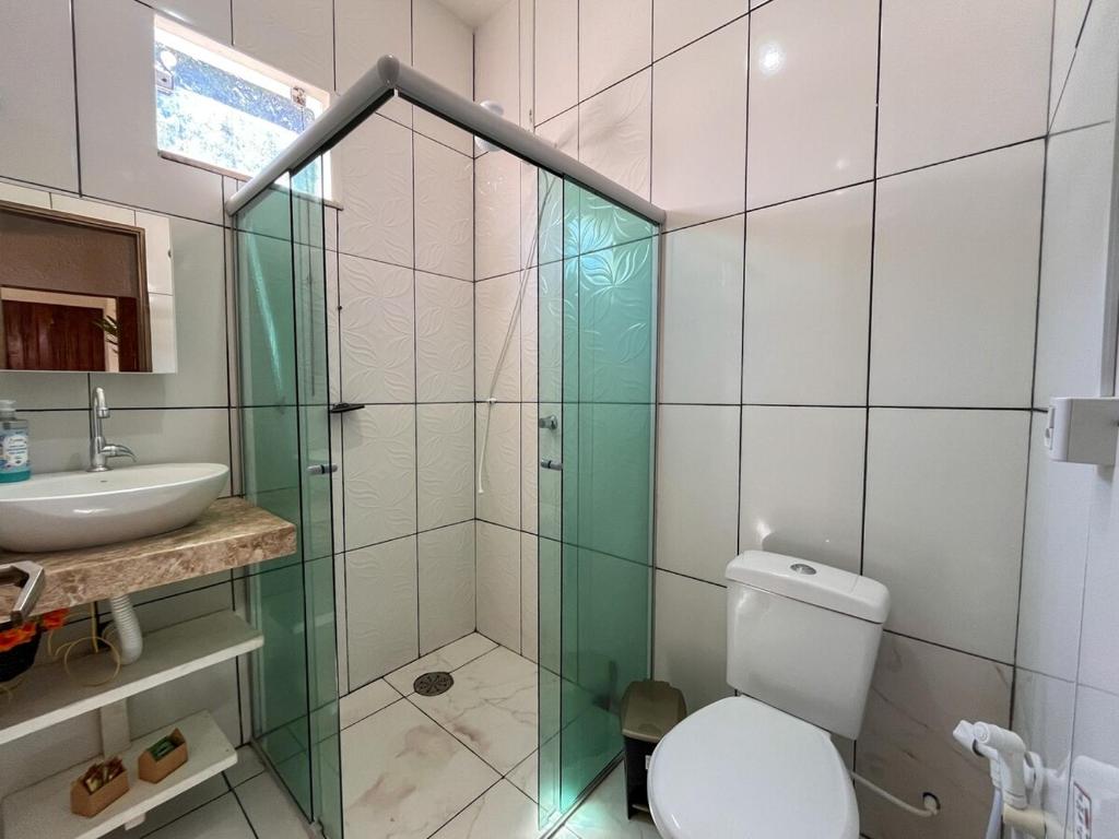 Koupelna v ubytování Caminho do Mar