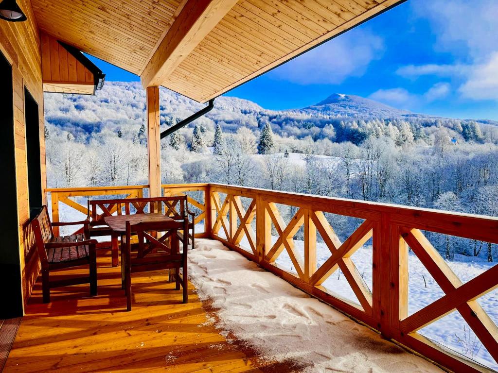 Balkón nebo terasa v ubytování Bukowe Tarasy