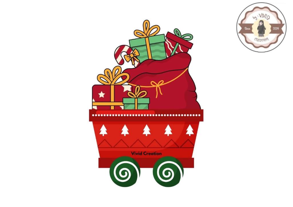 a christmas trolley with gifts on it at Habitación de Descanso 