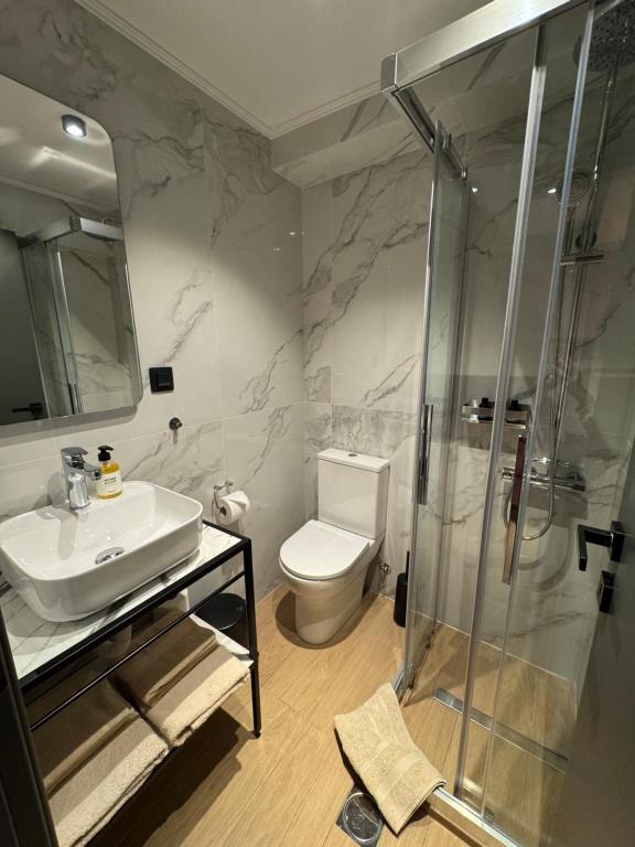 Koupelna v ubytování Manoria studio