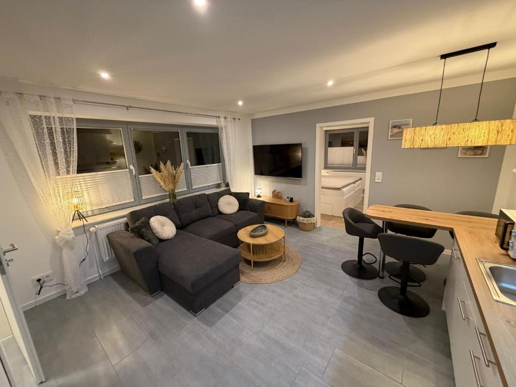 Køkken eller tekøkken på Ferienwohnung Eider