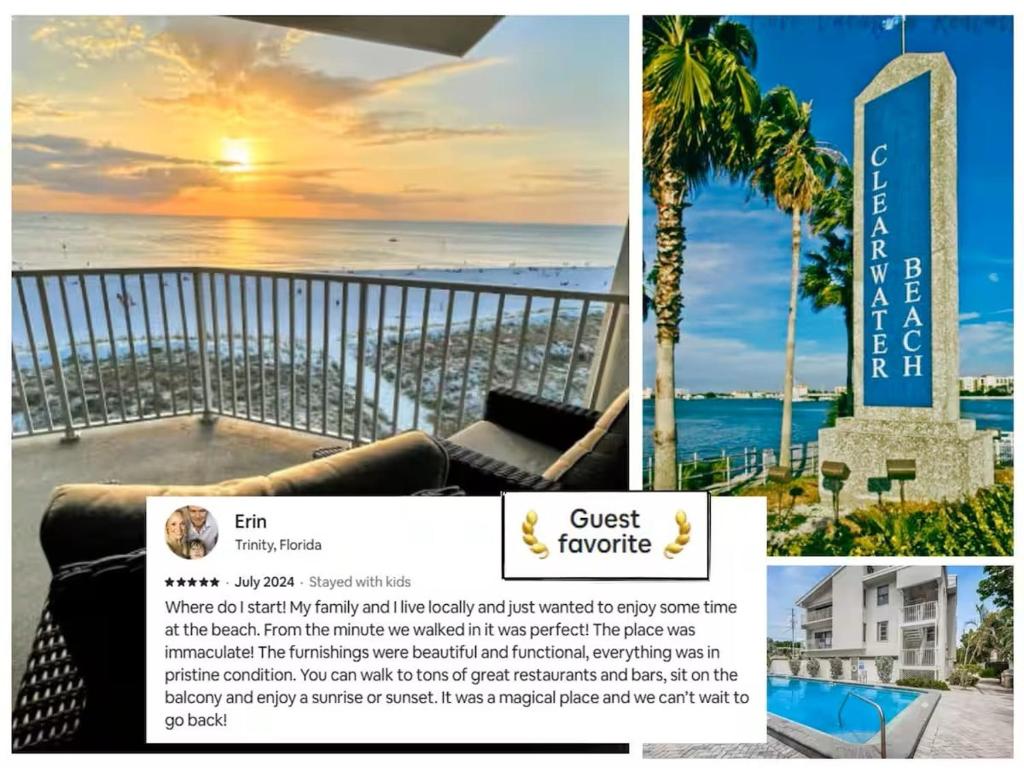 un dépliant publicitaire pour un complexe hôtelier tropical avec vue sur l'océan dans l'établissement Clearwater Vista, à Clearwater Beach