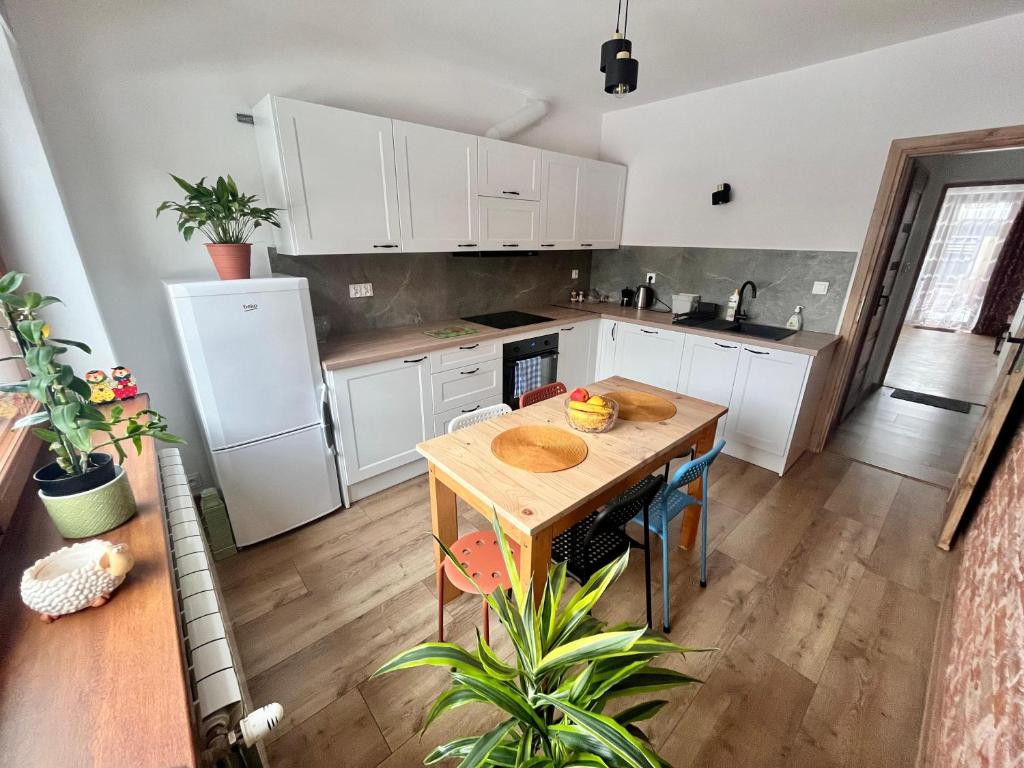 Kuchyň nebo kuchyňský kout v ubytování Na Ogrodowej między Tatrami a Gorcami