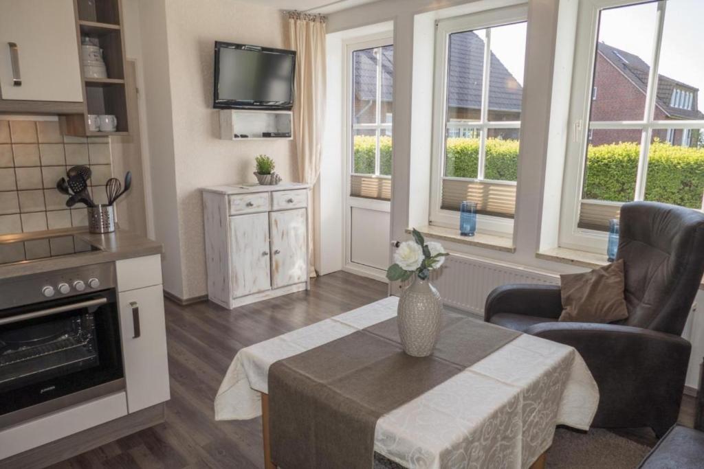 Køkken eller tekøkken på Wohnung 3 im Haus Wattenblick