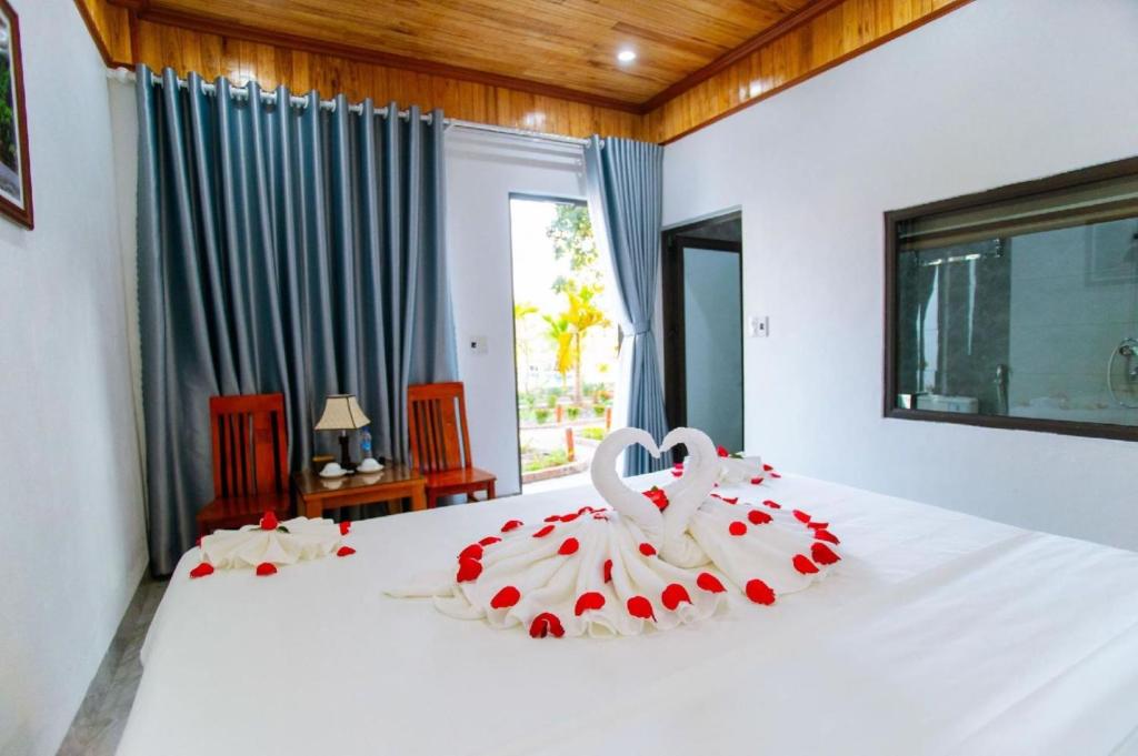 Postel nebo postele na pokoji v ubytování Tam Coc Minh Quân Homestay