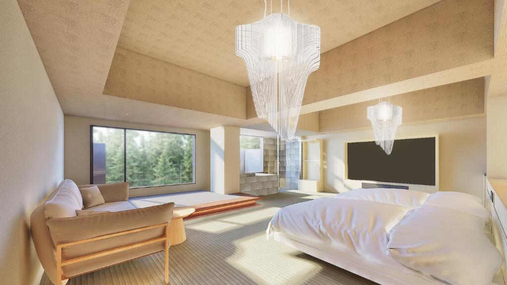 TV a/nebo společenská místnost v ubytování 嬉野温泉 枯淡嬉野