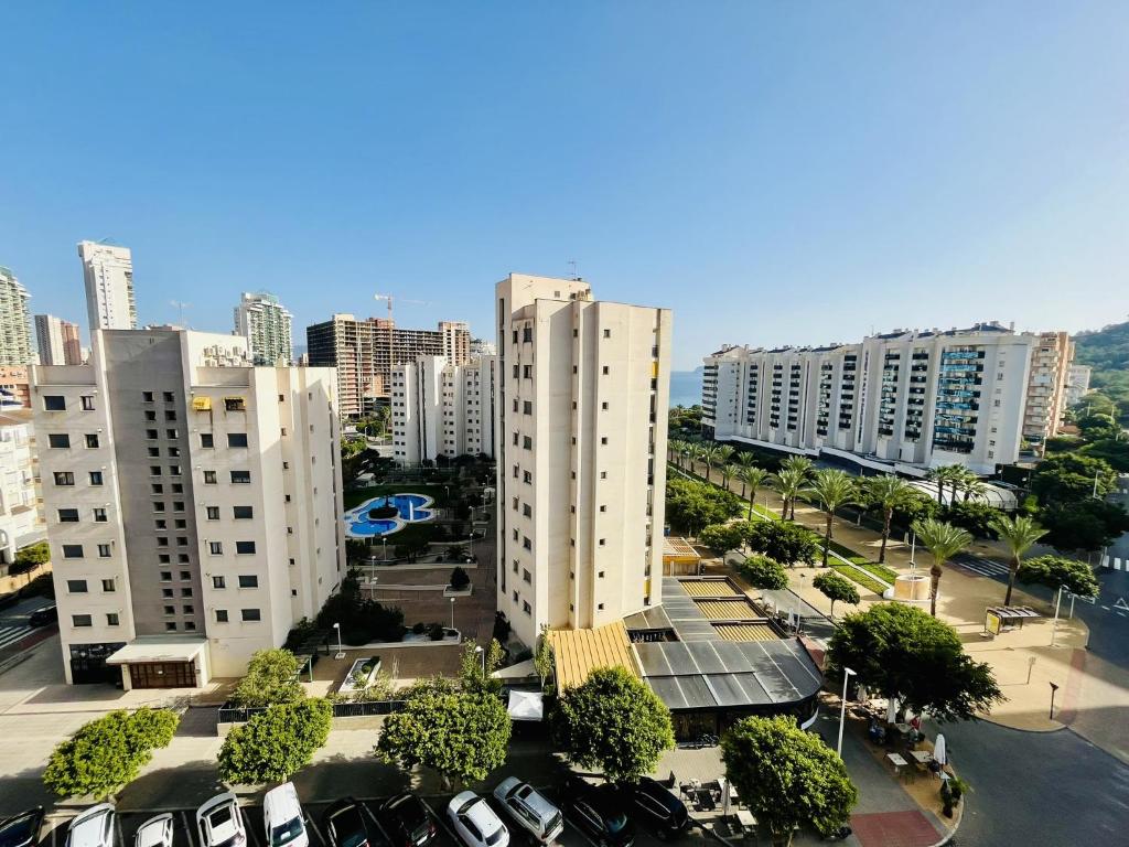 een luchtfoto van een stad met hoge gebouwen bij A908 - Coruna - 2004 Finestrat sl in Cala de Finestrat