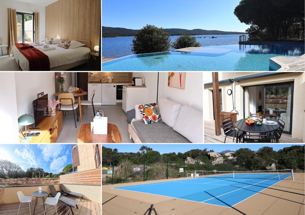 Swimmingpoolen hos eller tæt på Filori - T2 avec piscine chauffée et plage privée